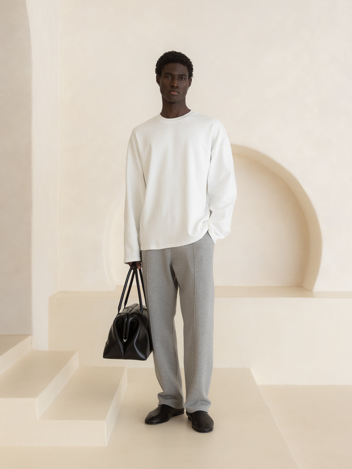 Cotton Fleece Open Hem Sweatpants