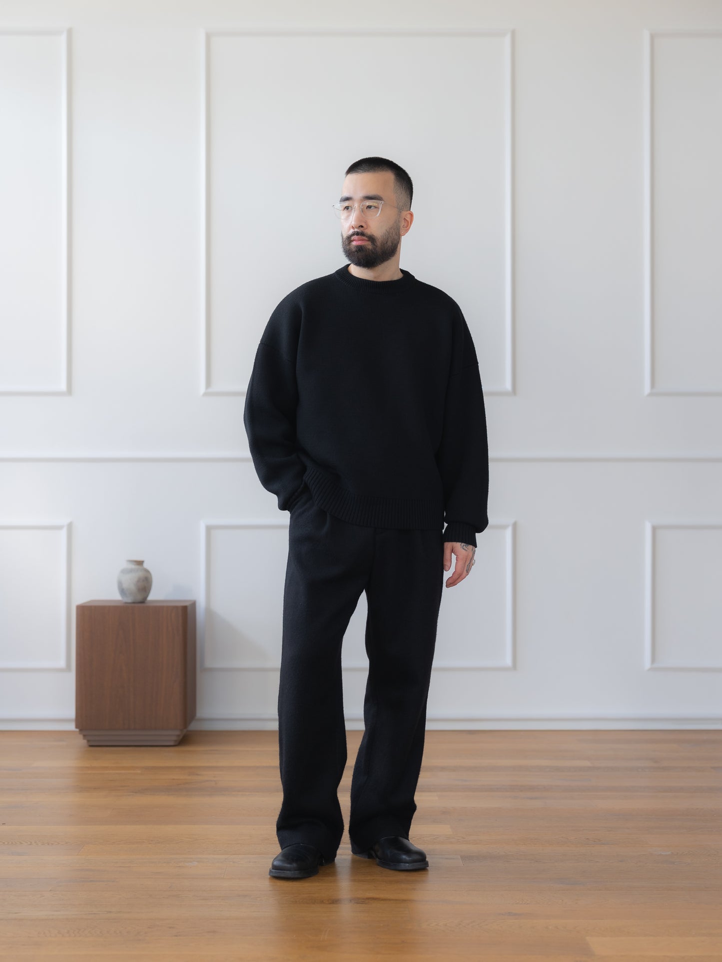 Wool-Cashmere Pleated Trousers