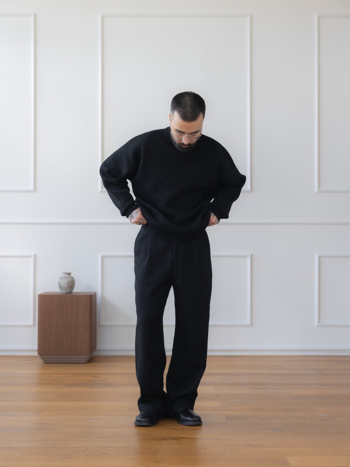 Wool-Cashmere Pleated Trousers